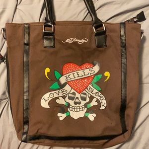 Ed Hardy Brown Tote Bag
